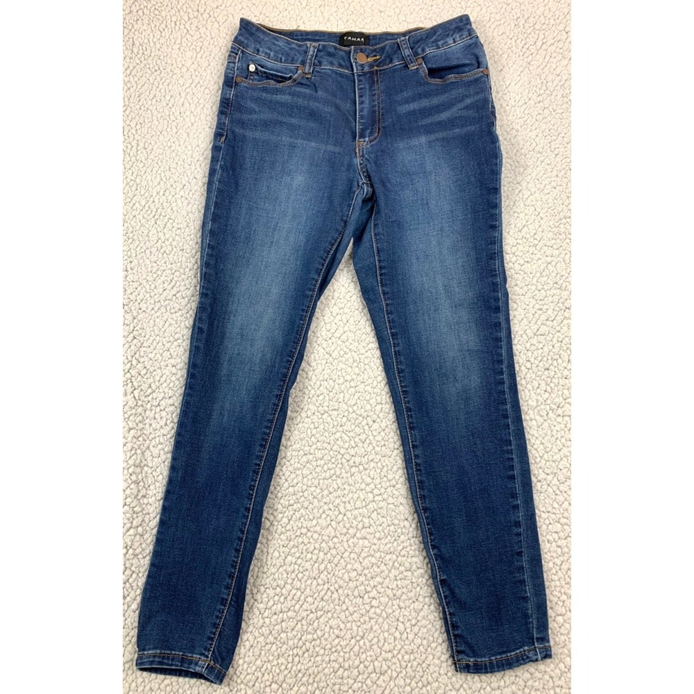Tahari Kelly Classic Skinny Jeans Womens 4/27‎ Blue Mid Rise Stretch Denim